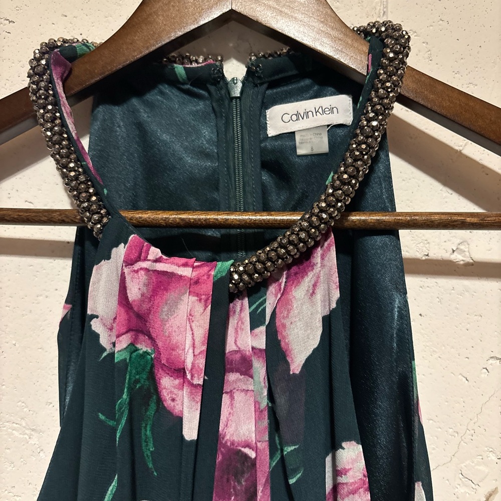 Calvin Klein Teal and Pink Floral Dress